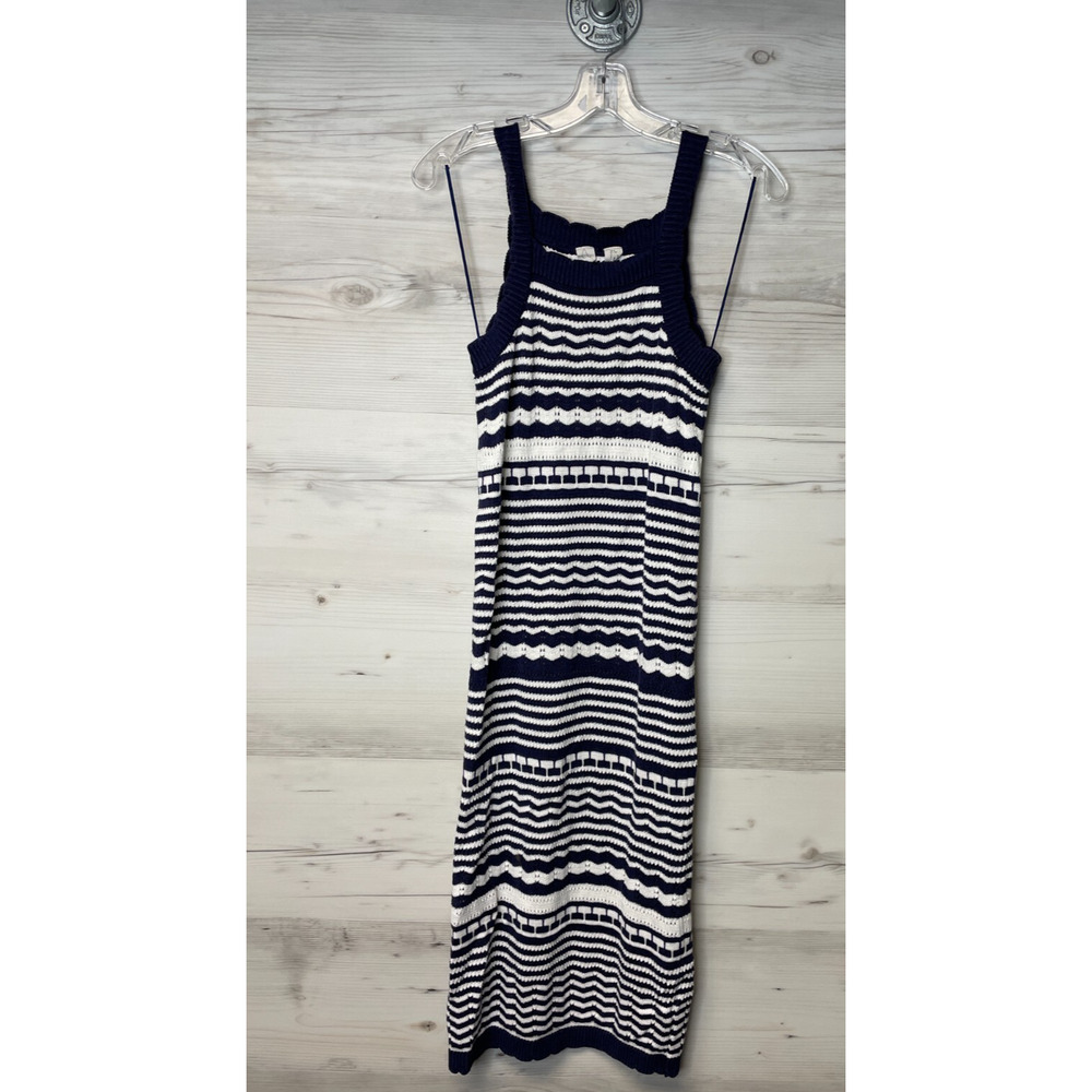 Joie Knit‎ Dress Blue White Striped Sleeveless Knee Length Womens Size S